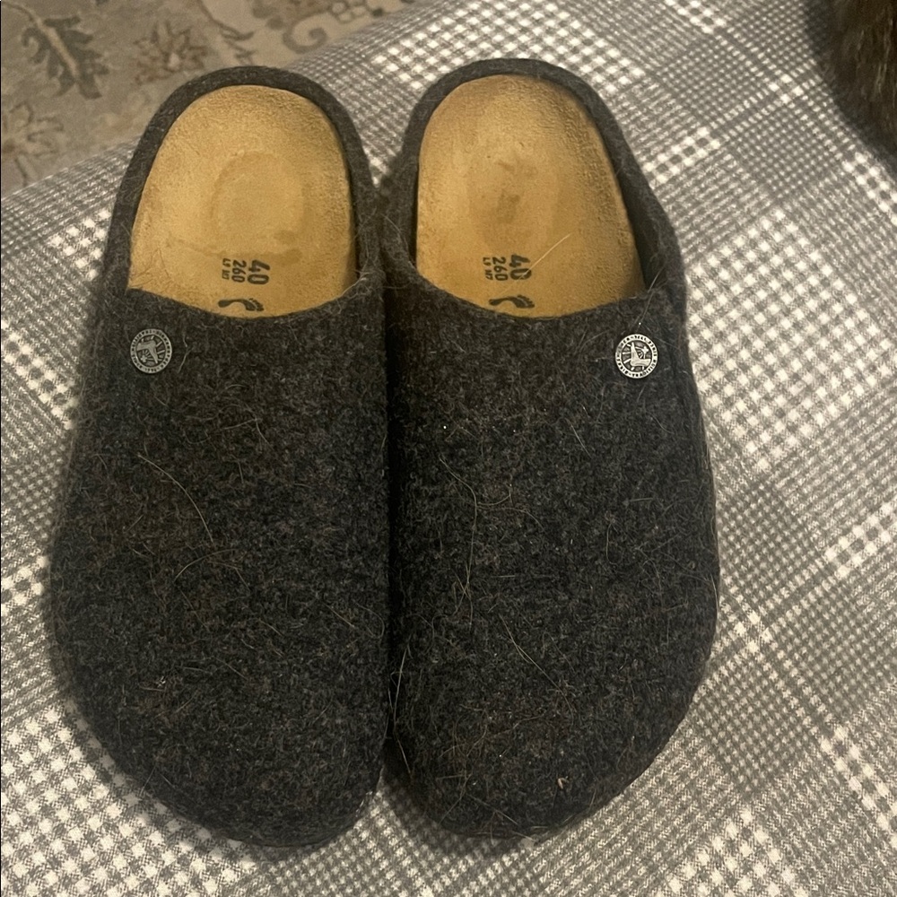 Birkenstock Charcoal Wool Clogs